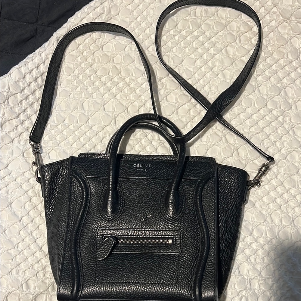 Black pebbled leather handbag bought in Turkish market. Beautifully crafted.